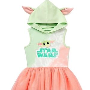 Star Wars Girls Baby Yoda Hoodie Dress/Costume - Size XS 4/5
